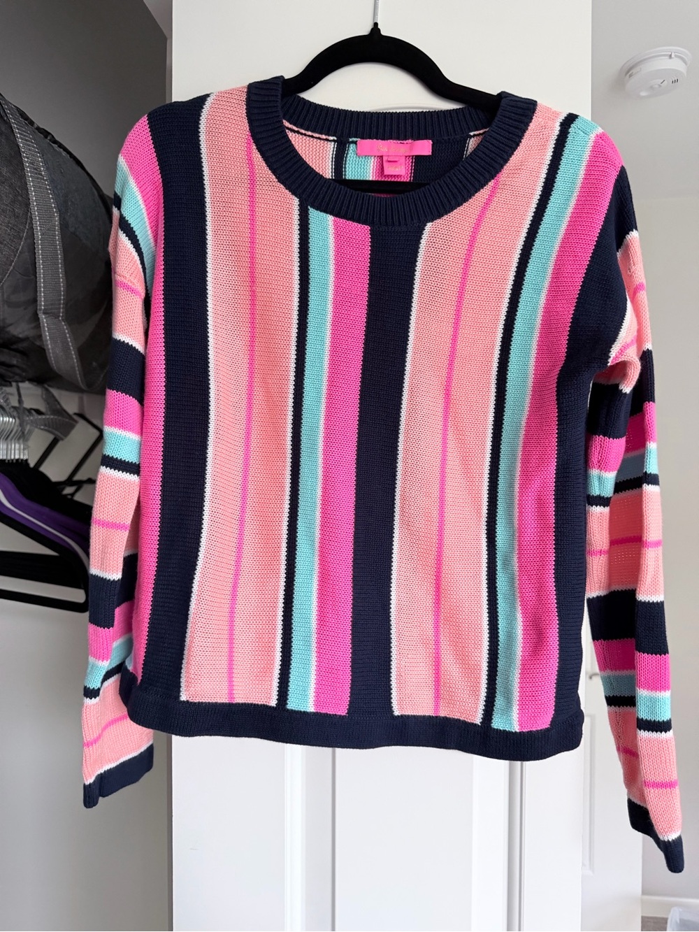 Lilly Pulitzer Striped Crewneck Sweater in Pink, Navy & Aqua